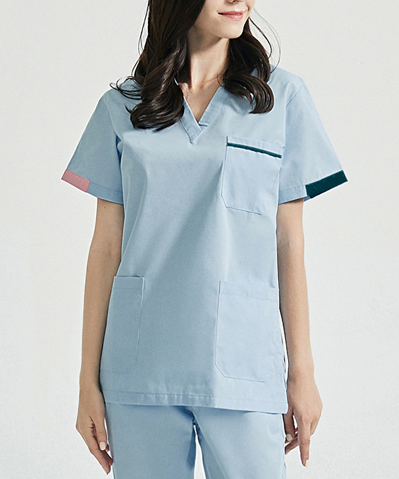 Nursing Uniforms Nurse Medical Scrubs Design V-neck Solid Scrub Top & Jogger Scrub Pant Set