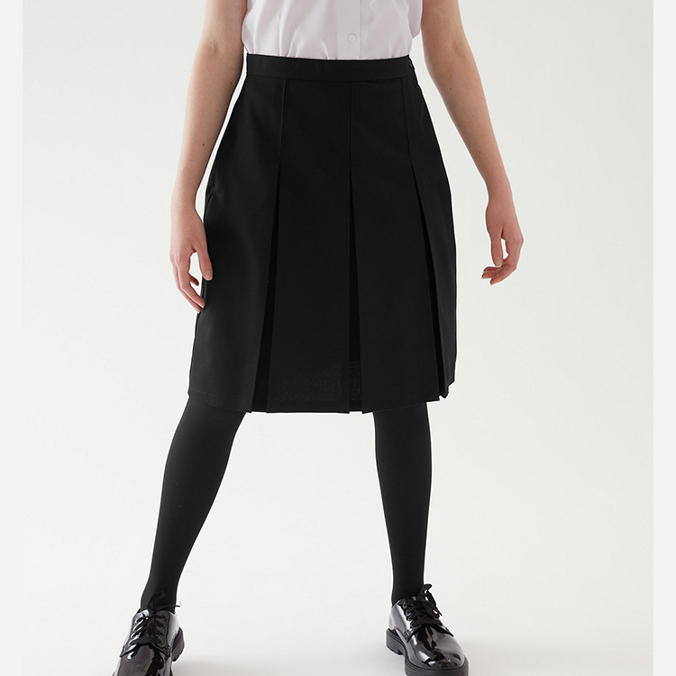 Custom International Winter Fashion School Uniform Black Girls Pleated Skirt