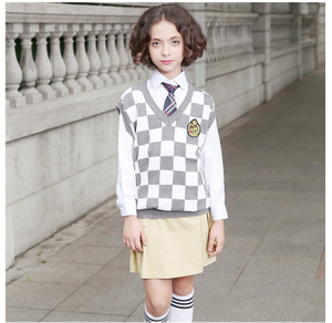 Design Private school uniform vest coat girlse school uniform cardigans sweaters