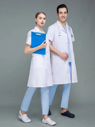 Nurse Wear White Lab Coat Dental Clinic Doctor Outcoats Surgical Gowns Medical Uniforms