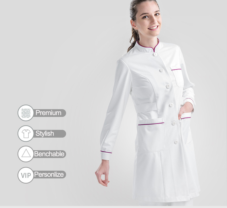 Custom White Fashionable Nurse Uniform Fabric Scrubs Uniforms Nurse Beautician Work Clothes