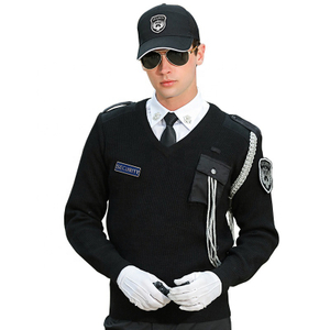Custom Design Fall Winter Long Sleeve Protective Security Guard Duty Uniform Sweater