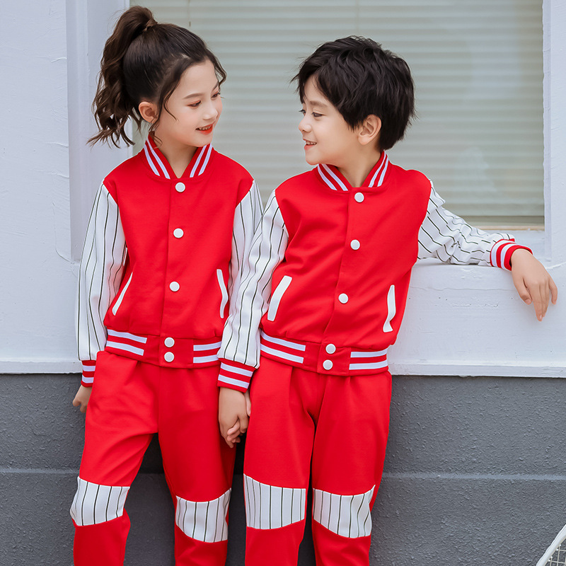 Japan South Korea Long Sleeve Single Breasted Children Training Uniform Set
