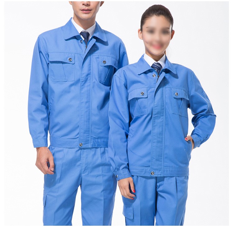 Custom Working Uniform Unisex Solid Color Long Sleeve Zipper Production Factory Work Clothes Design 