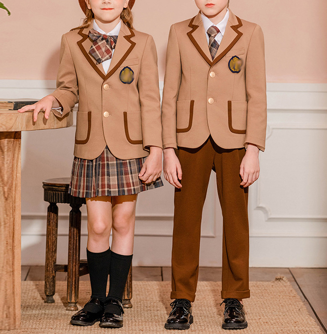 International Kids Fashion School Uniform Blazer Suit Designs for Primary School