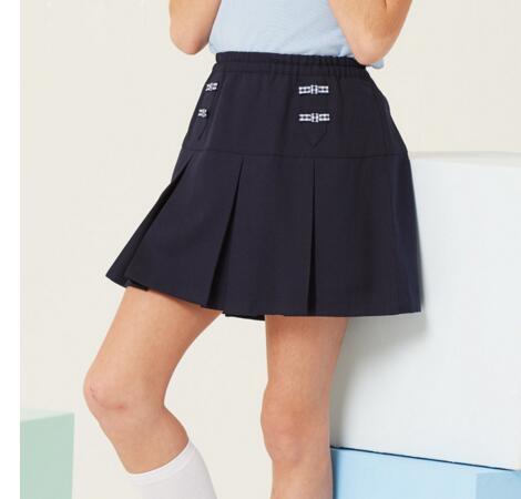 Fashion Asian School Girl Solid Color Short Skirt Design
