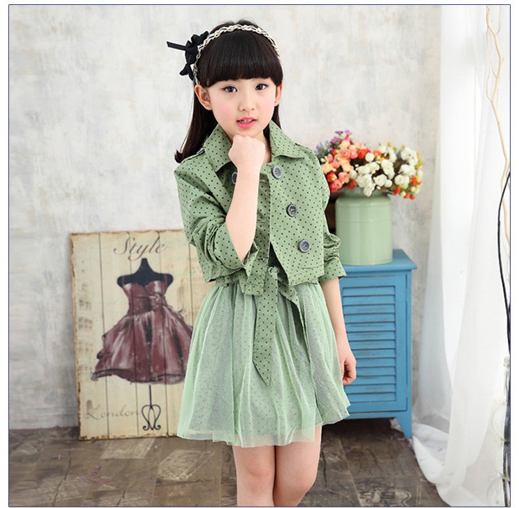 Custom Design 2 Pieces Girls Summer Daily Clothes Sleeveless Dresses And Long Sleeve Short Jacket
