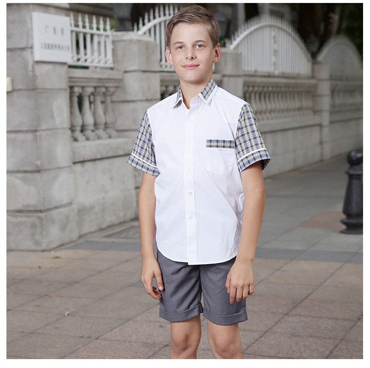 Wholesale Factory Price Customized Style Cotton White School Uniform Shirt 