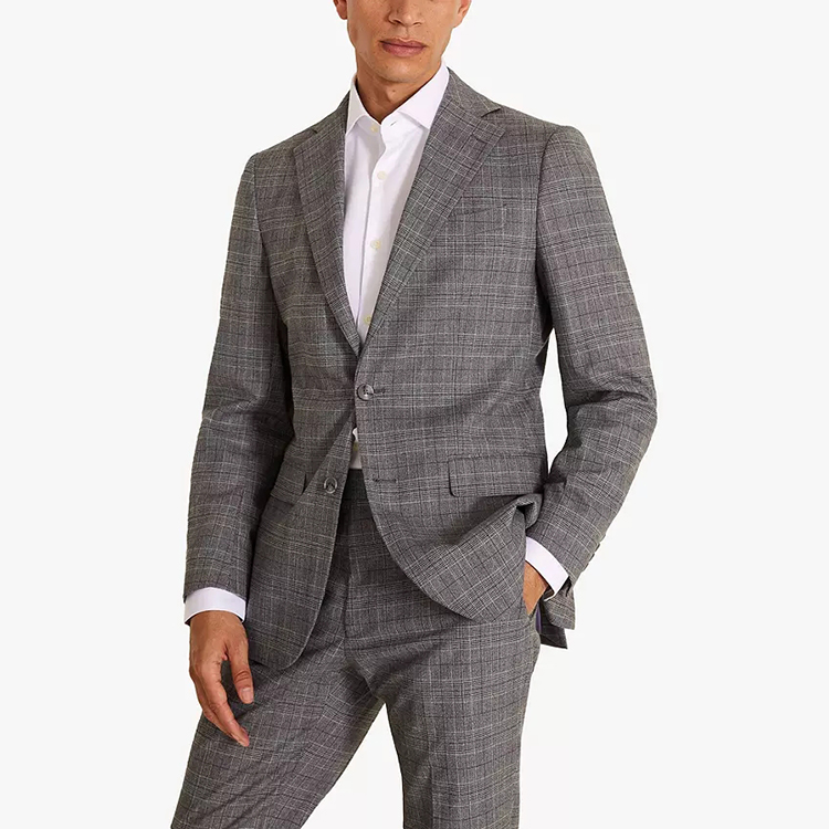 Custom Design Woven Office Business Single Breasted V-neck Suit for Men