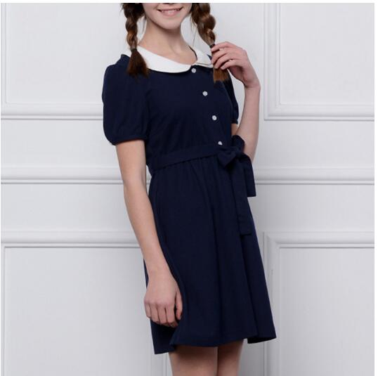 Fashion Primary School Uniform Designs School Uniforms Naughty School Girl Dress with Belt