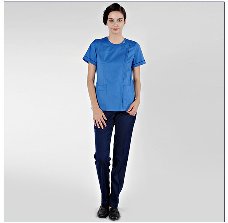 Custom Design Unisex Blue Medical Scrubs Breathable Nursing Uniform Hospital Uniforms