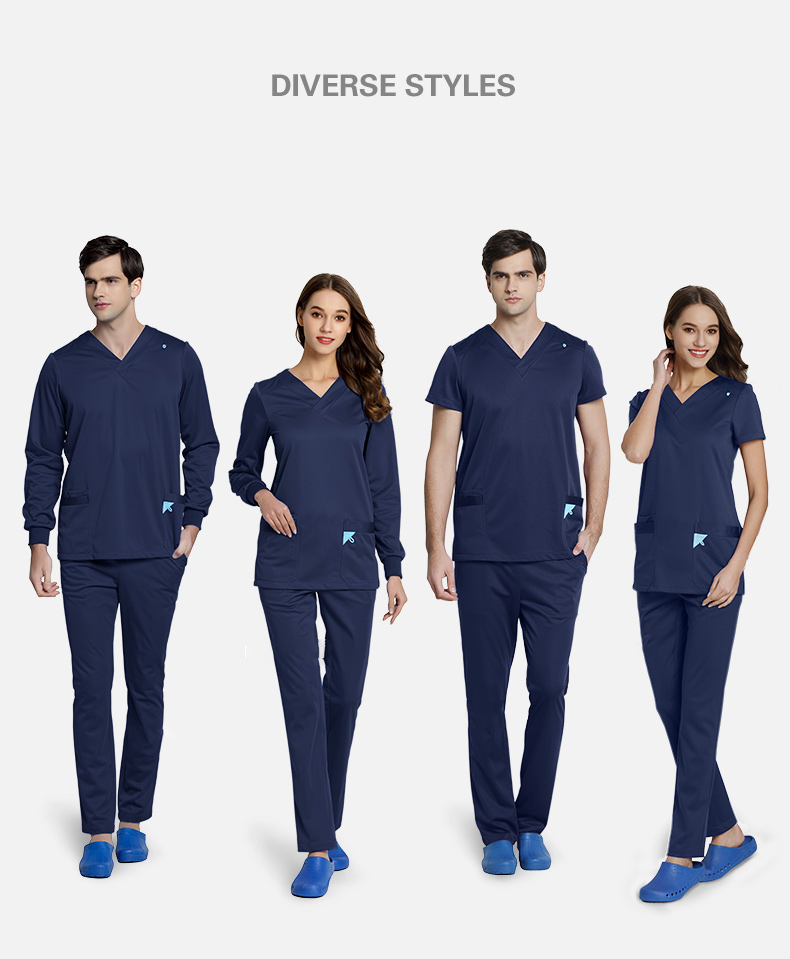 Custom Healthcare Workwear V-neck Scrub Clothes Set Unisex Medical Uniform for Nurse