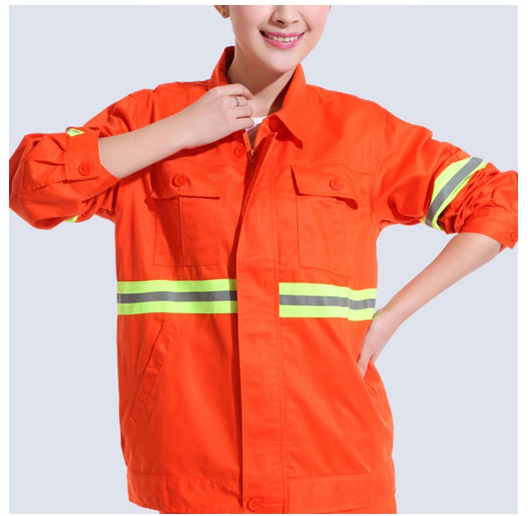 Custom Design Zipper Long Sleeve Worker Coat Orange Sanitation Worker Clothes