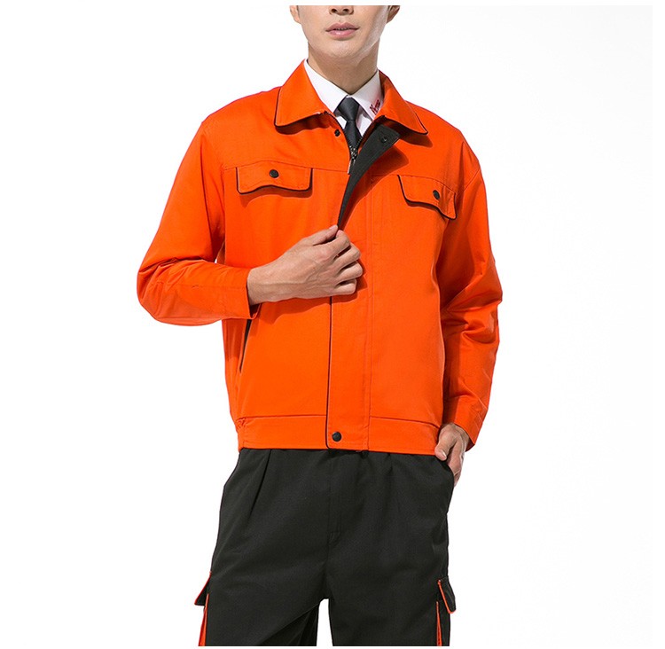 Custom Design Long Sleeve Workwear Factory Solid Color Work Coat with Pocket