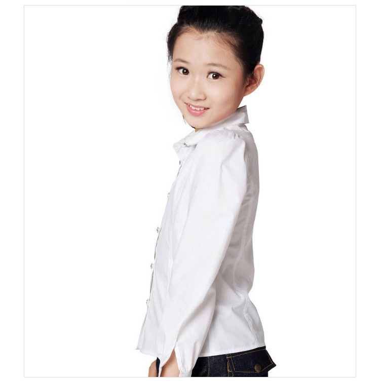 Custom Girls White School Uniform Shirts Set for Primary And Middle School