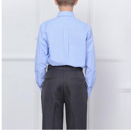 Long Sleeve Child Plaid Shirt Single Breasted High Quality School Boys Shirt Uniform
