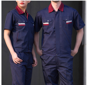 Factory Zipper Short Sleeve Summer Working Uniform Shirt