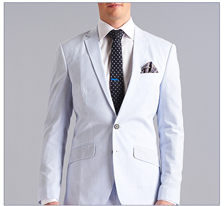 Custom Design Three Pieces Men Woven Single Breasted V-neck White Suit