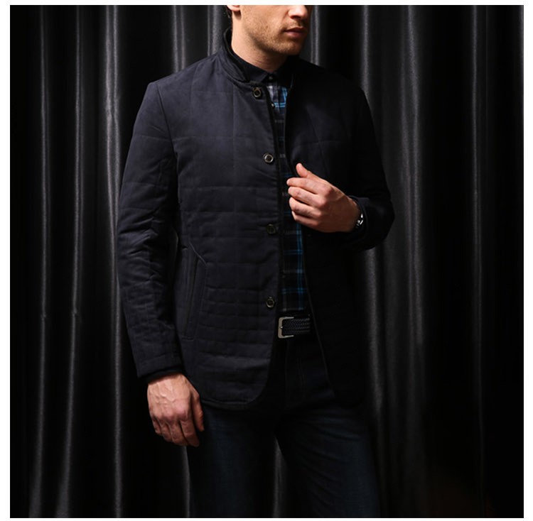 Custom Design Winter Warm Long Sleeve Zipper Front Men Down Jacket