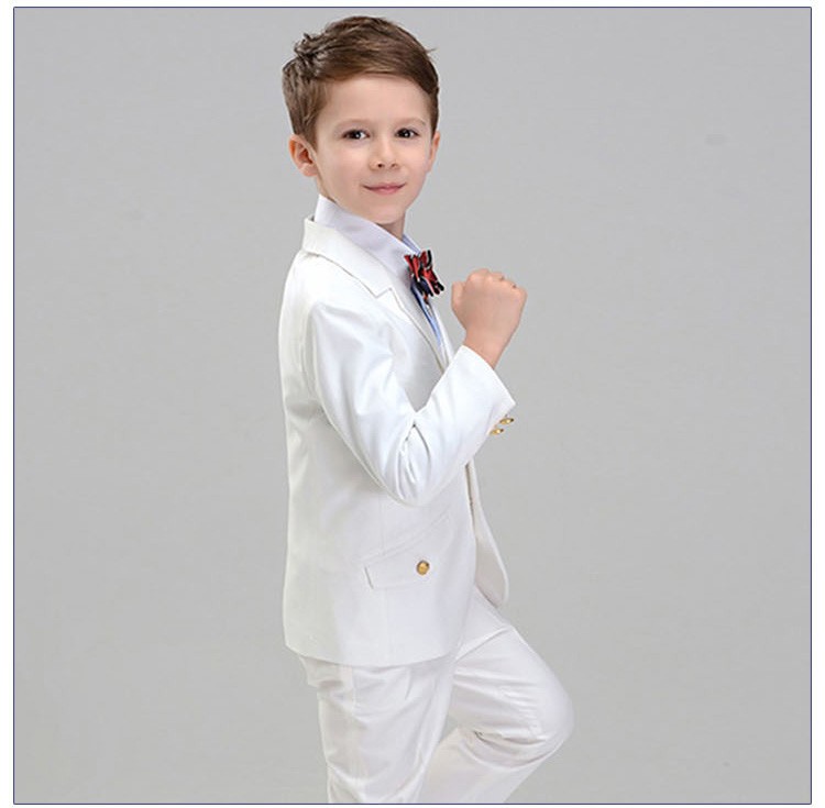 Custom Design Wedding Party Ring Bearer Suit 3 Pieces Little Boys Blazer Suit with Bow Tie