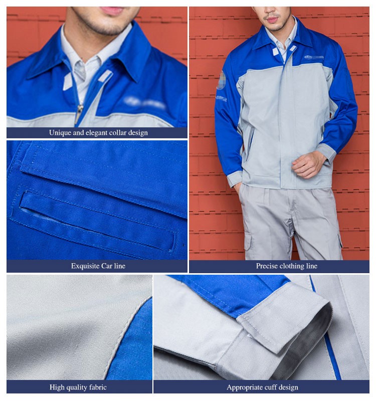 custom elevator repairman custom color combination zipper long sleeve work uniform